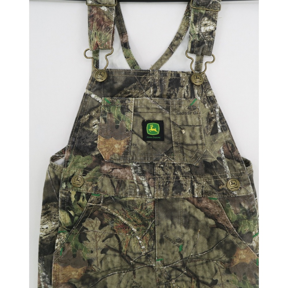 John Deere Mossy Oak Camouflage Overalls Toddler 2T Cotton Forest Camo Green - Picture 7 of 8